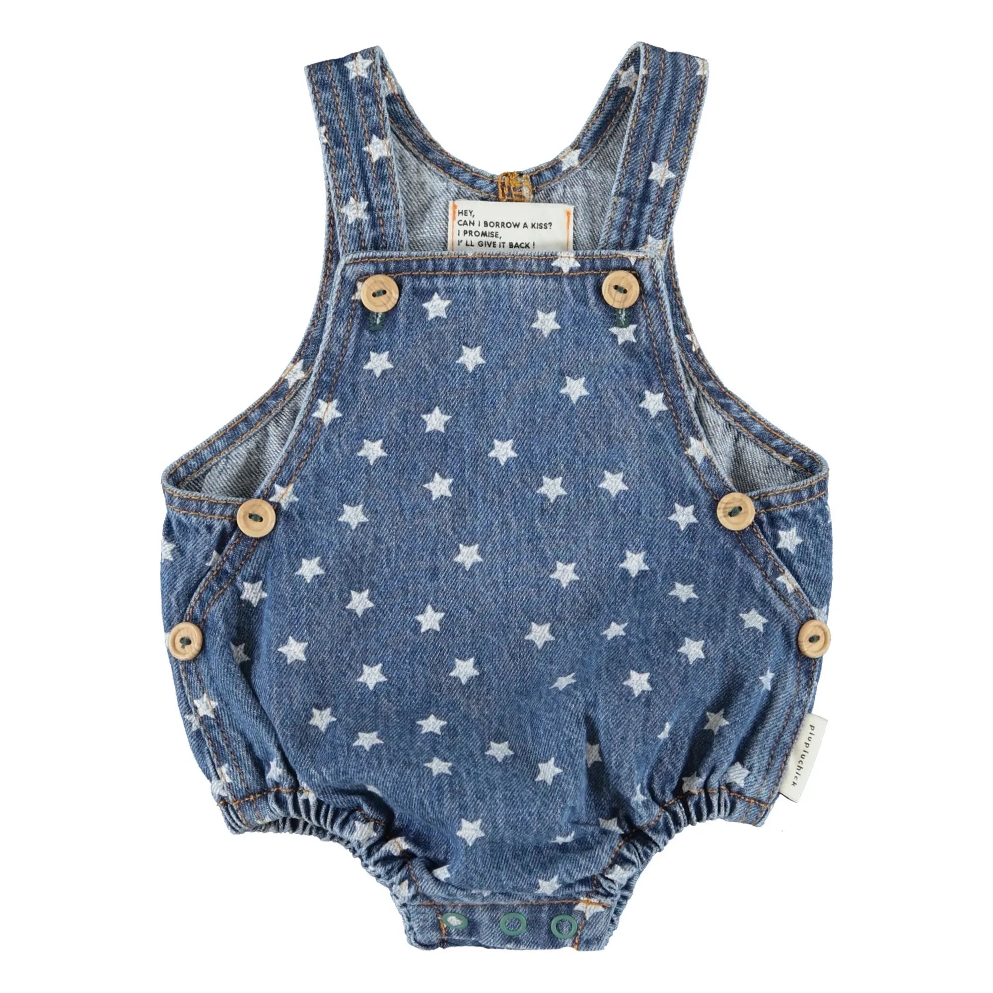 Piupiuchick - Star Denim Strampler | Blau
