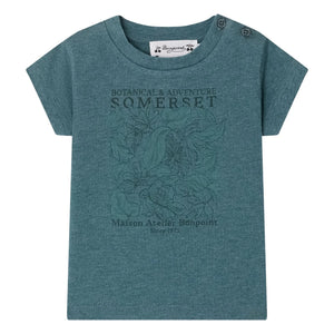 Bonpoint - Tom T-Shirt Bio-Baumwolle | Pfauenblau
