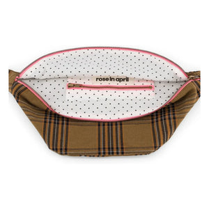 Rose in April - Braune Tartan-Gürteltasche