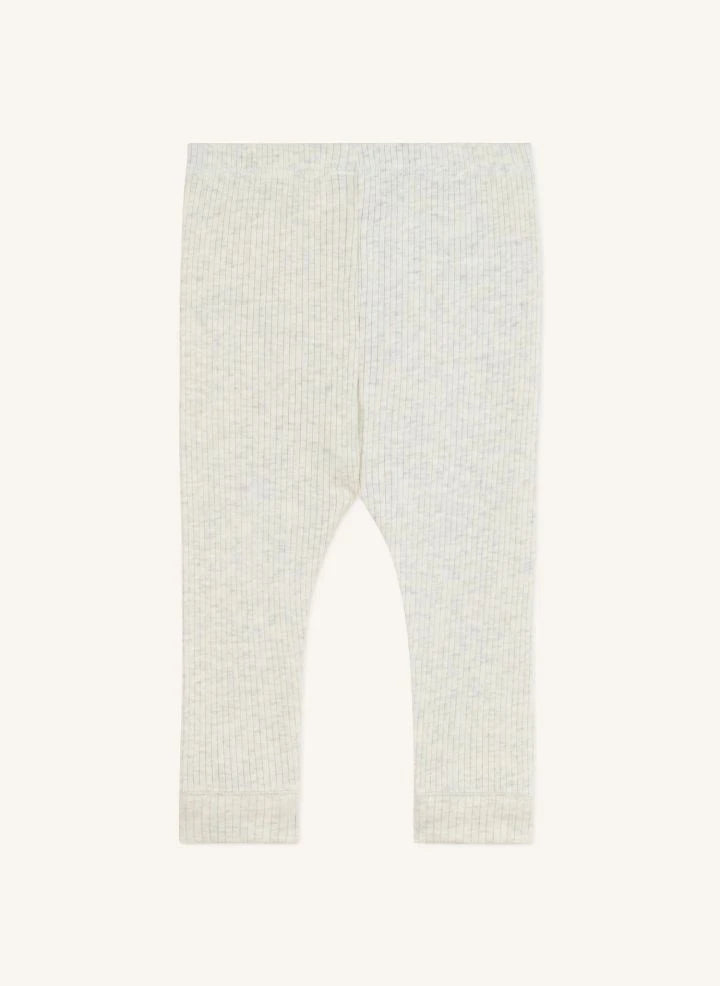 Petit Bateau - Logo-Rippen-Leggings | Heather-Beige