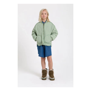 Hundred Pieces - Gesteppte Bomberjacke mit Falten | Salbeigrün