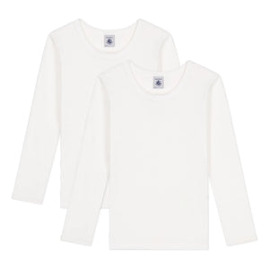 Petit Bateau - 2'li Uzun Kollu Tişört Seti | Beyaz