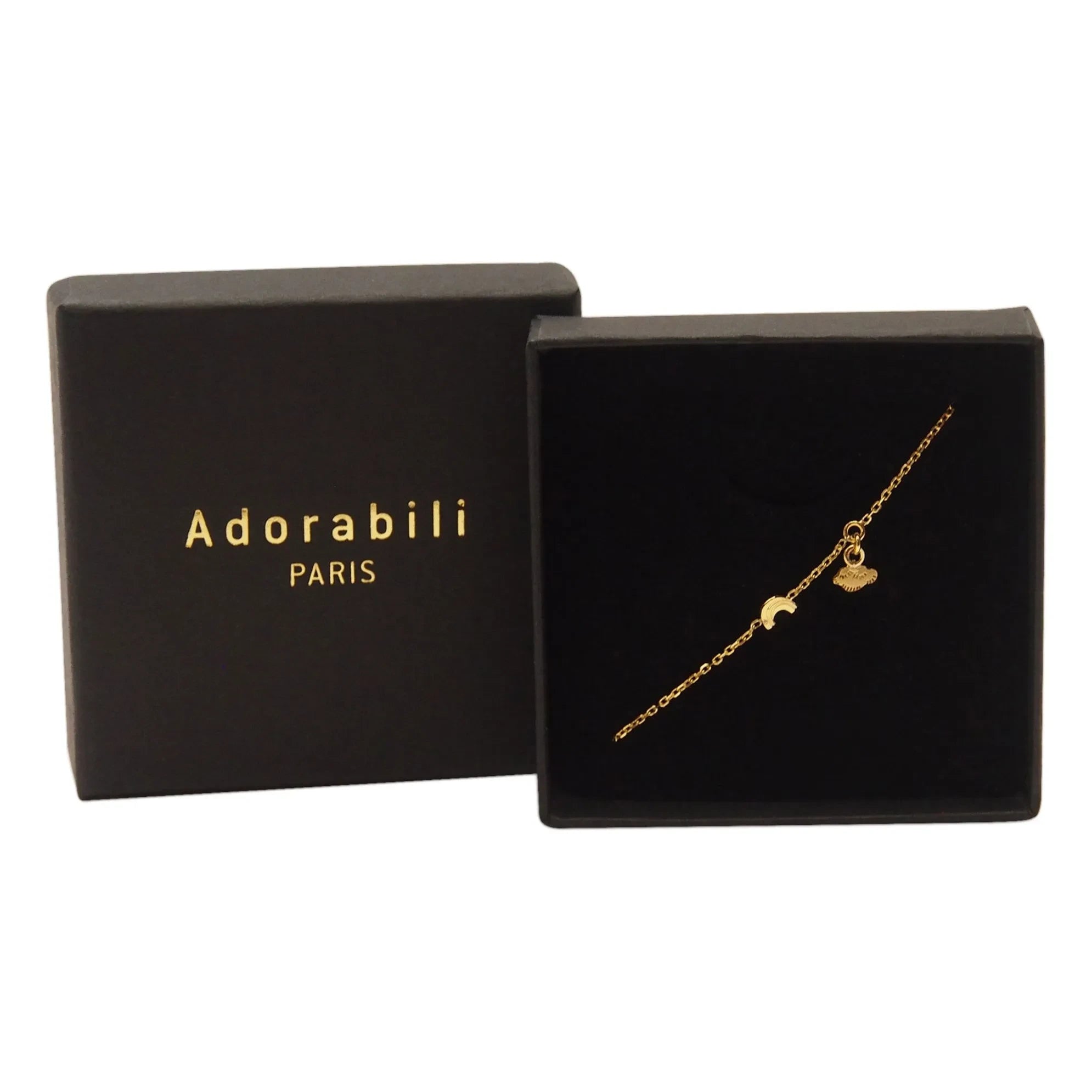 Adorabili - Regenbogen-Wolke Charm Doppel-Armband | Gold