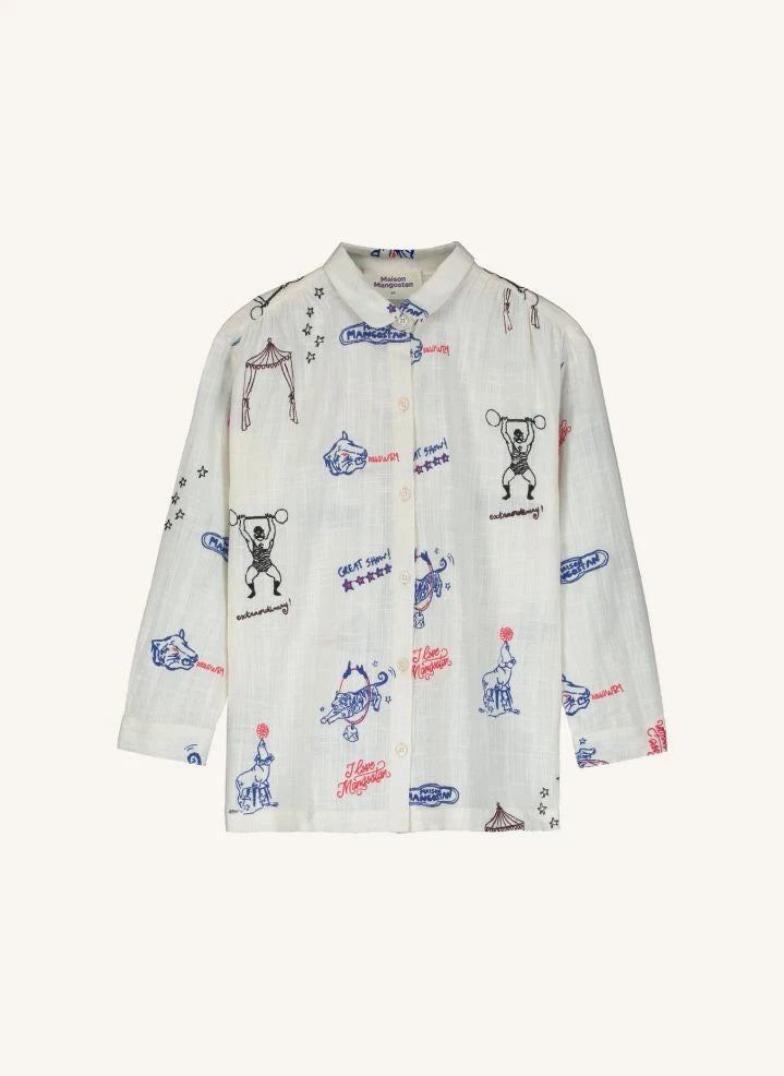 Maison Mangostan - Circus organische Baumwollbluse | Bordeaux
