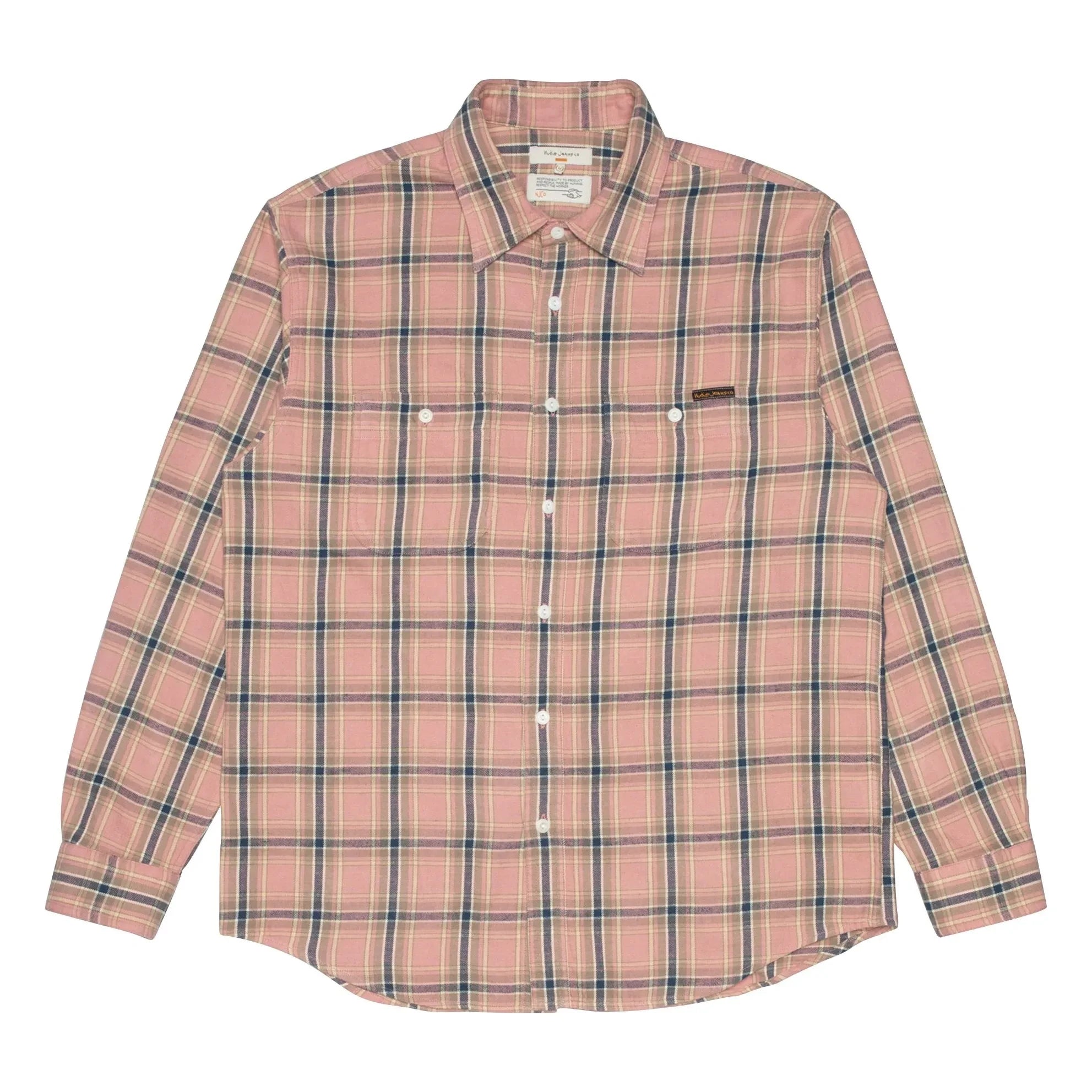 Nudie Jeans – Kariertes Hemd Julian Worker | Rosa