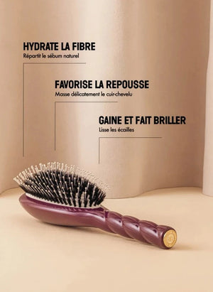 La Bonne Brosse - „L'Indispensable Douceur“ Haarbürste Nr. 03 - Empfindliche Kopfhaut | Aubergine