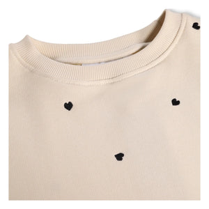 Molo - Miki Herzen Sweatshirt aus Bio-Baumwolle | Ecru