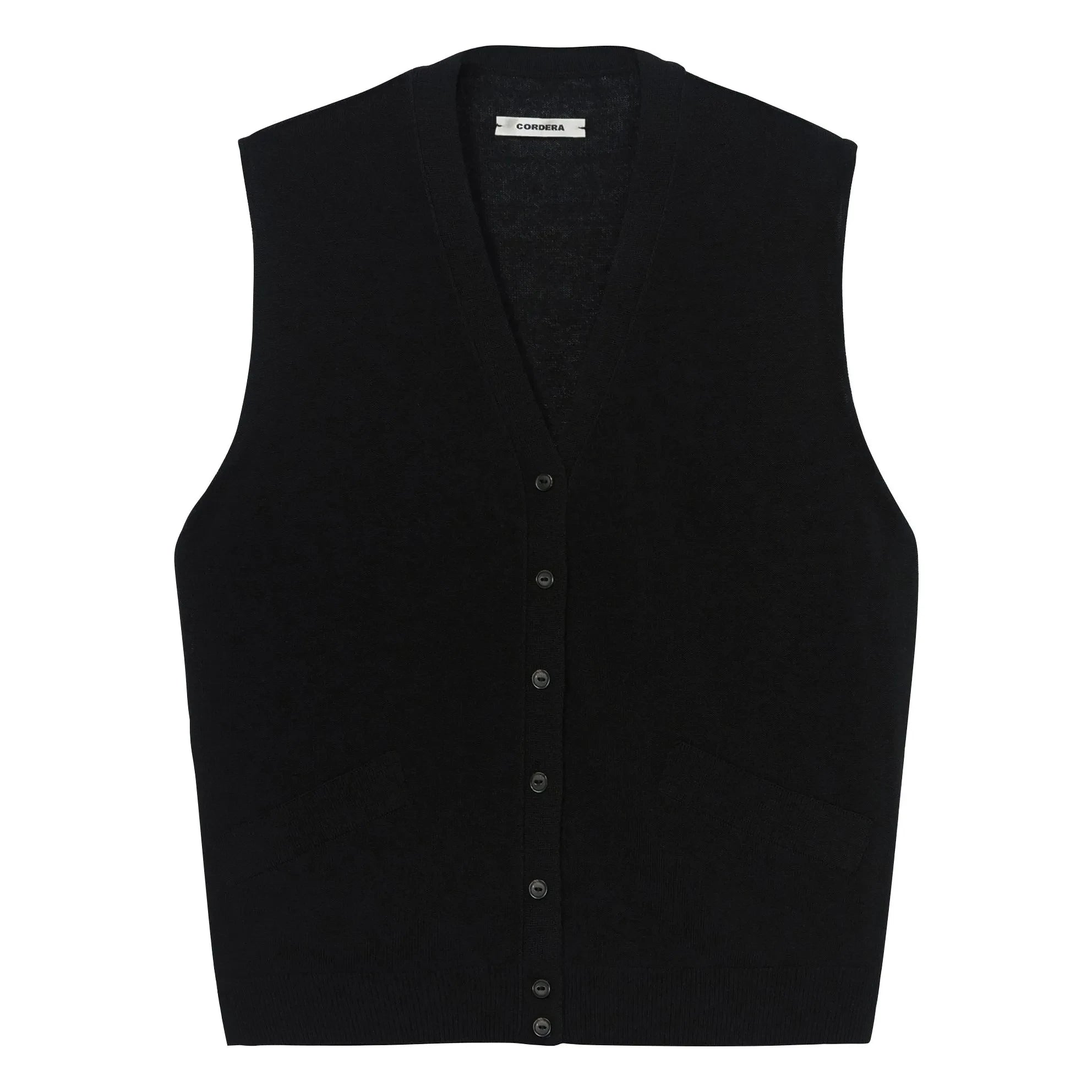 Cordera - Ärmellose Strickjacke | Schwarz