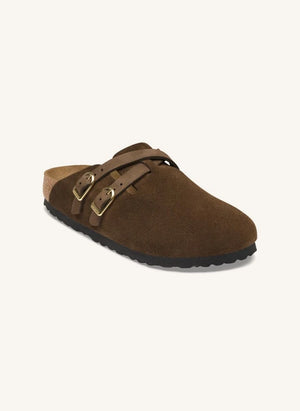 BIRKENSTOCK - Blair Veloursleder-Pantoletten | Dunkelbraun
