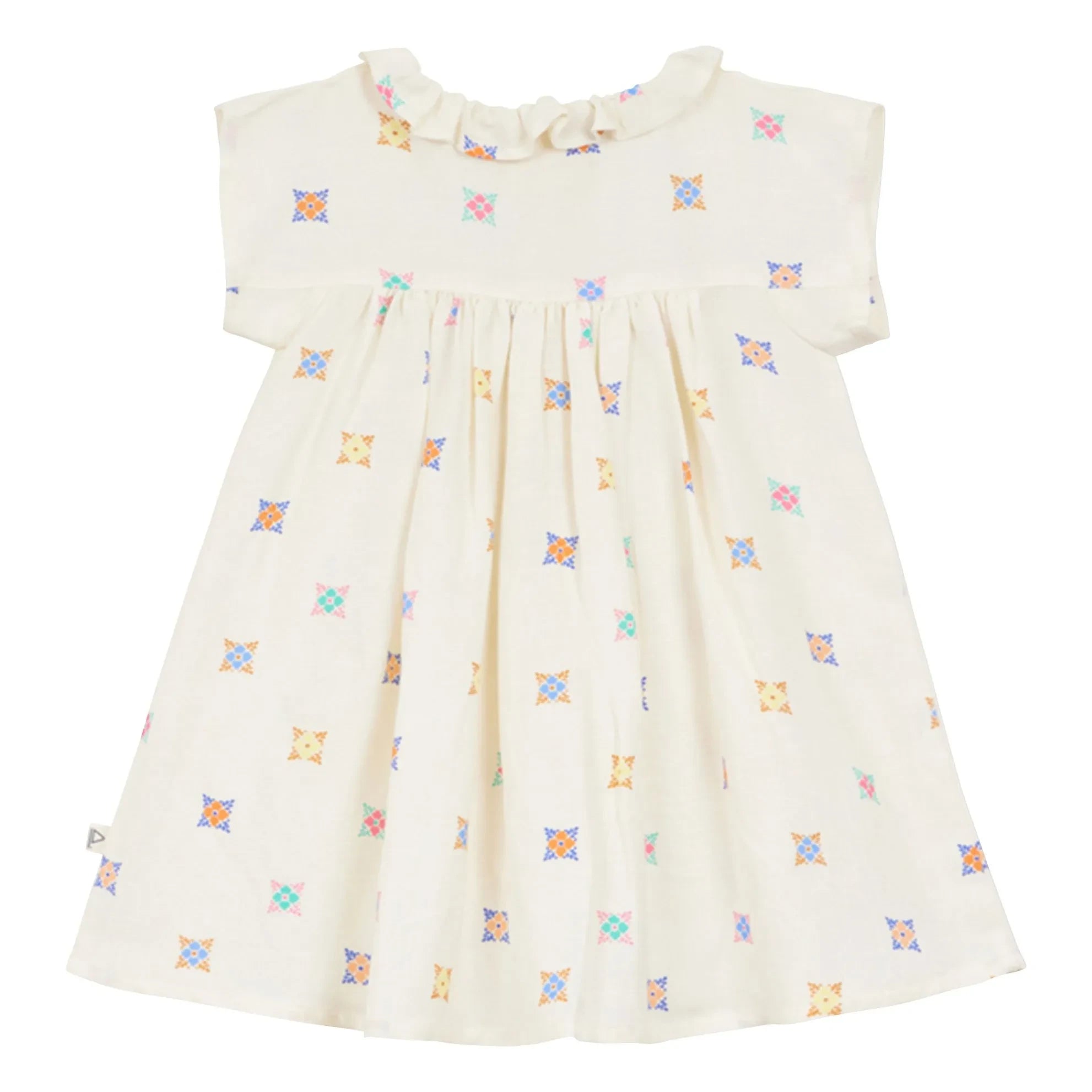 Arsène et Les Pipelettes - Leinen-Voile-Kleid mit Blumenmuster | Ecru