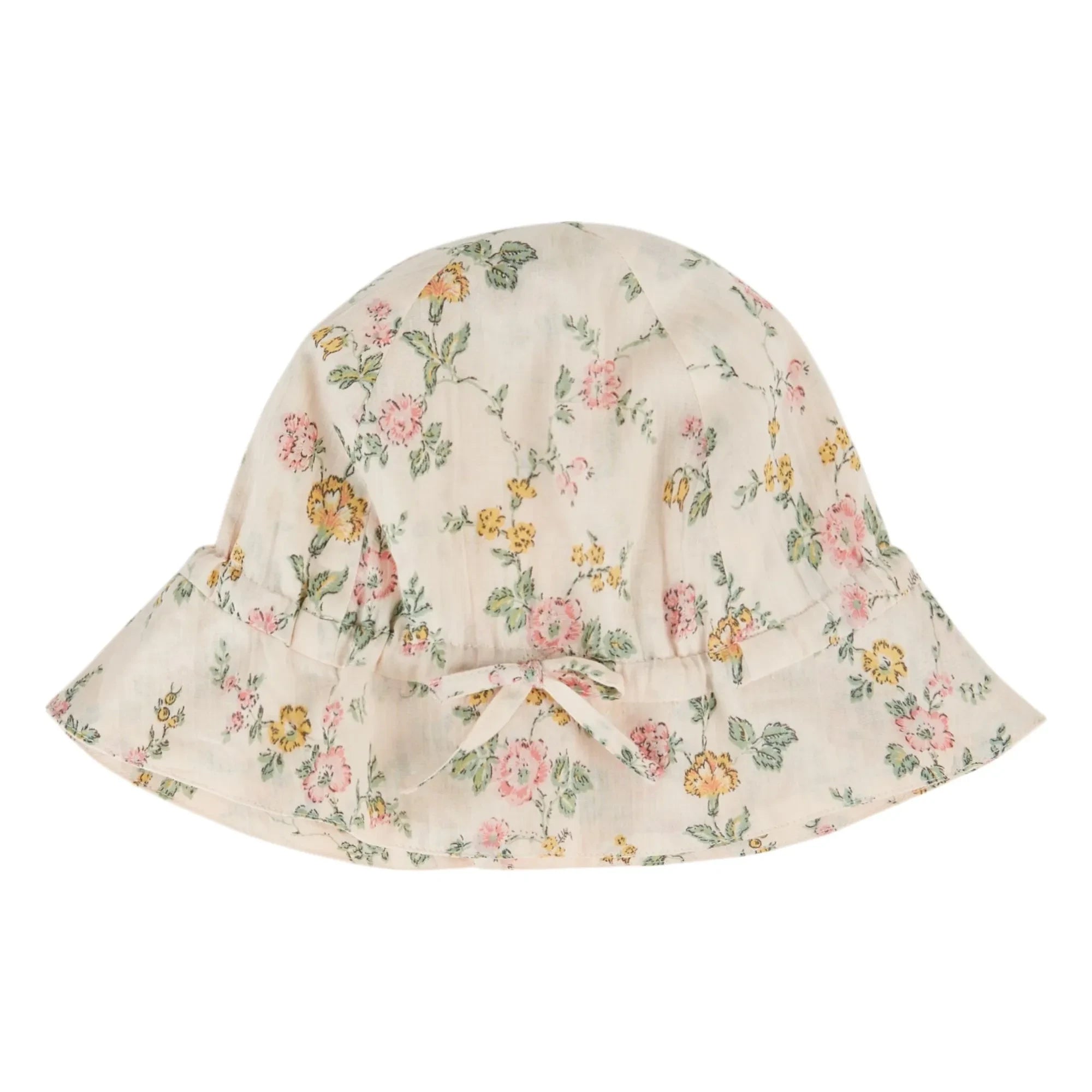 Emile et Ida - Organischer Baumwollhut mit Blumenmuster | Blassrosa