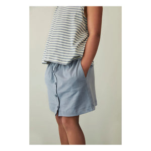 Gray Label – Gestreiftes Boxy Top aus Bio-Baumwolle | Eisblau