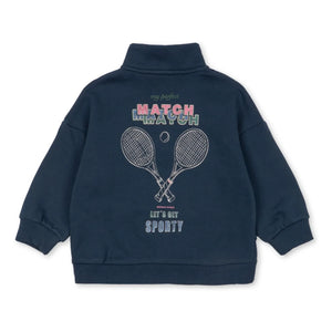 Konges Sløjd - Kapuzen-Sweatshirt mit Reißverschluss aus Bio-Baumwolle | Dunkelblau