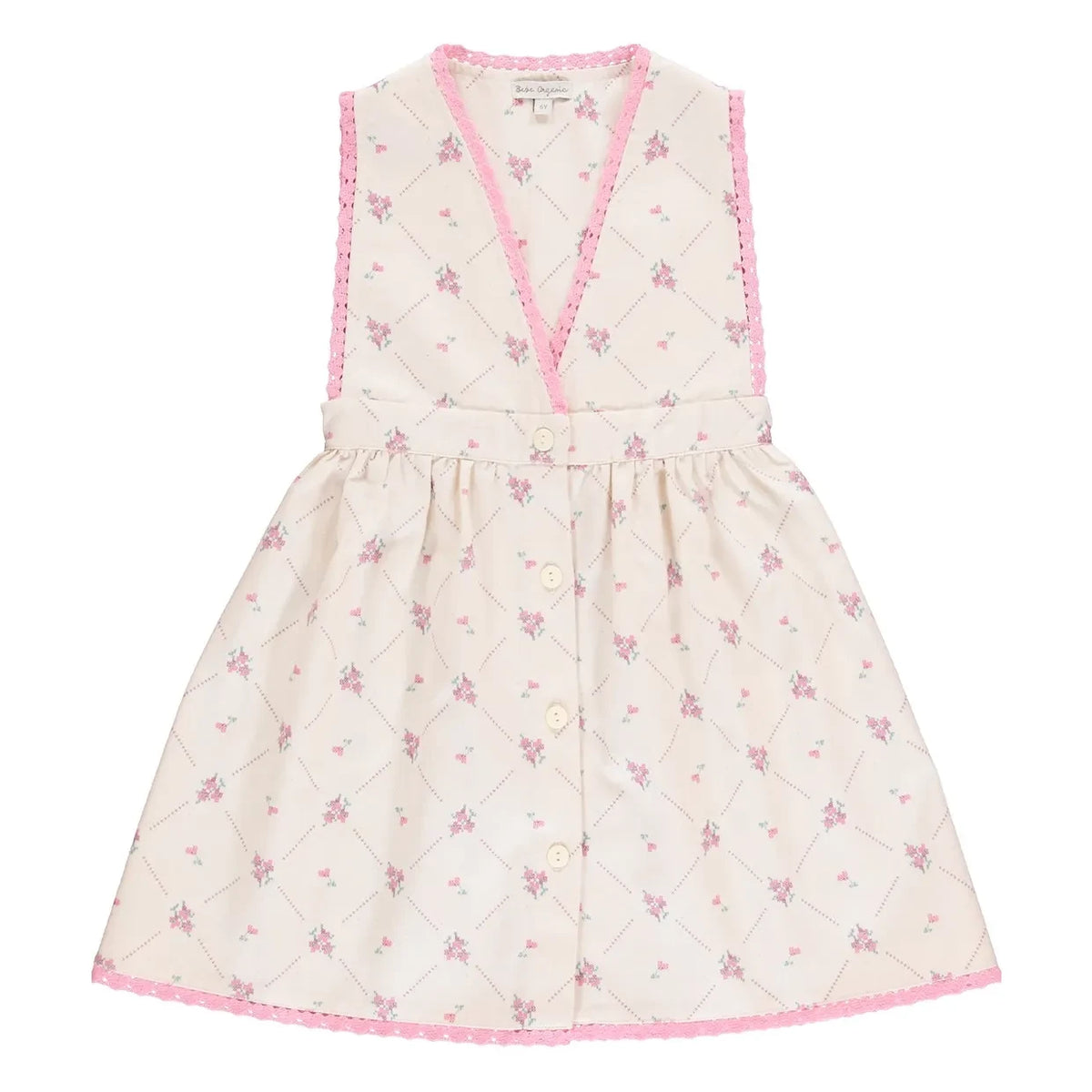 Bebe Organic - Heidi Çiçek Desenli Elbise | Ecru