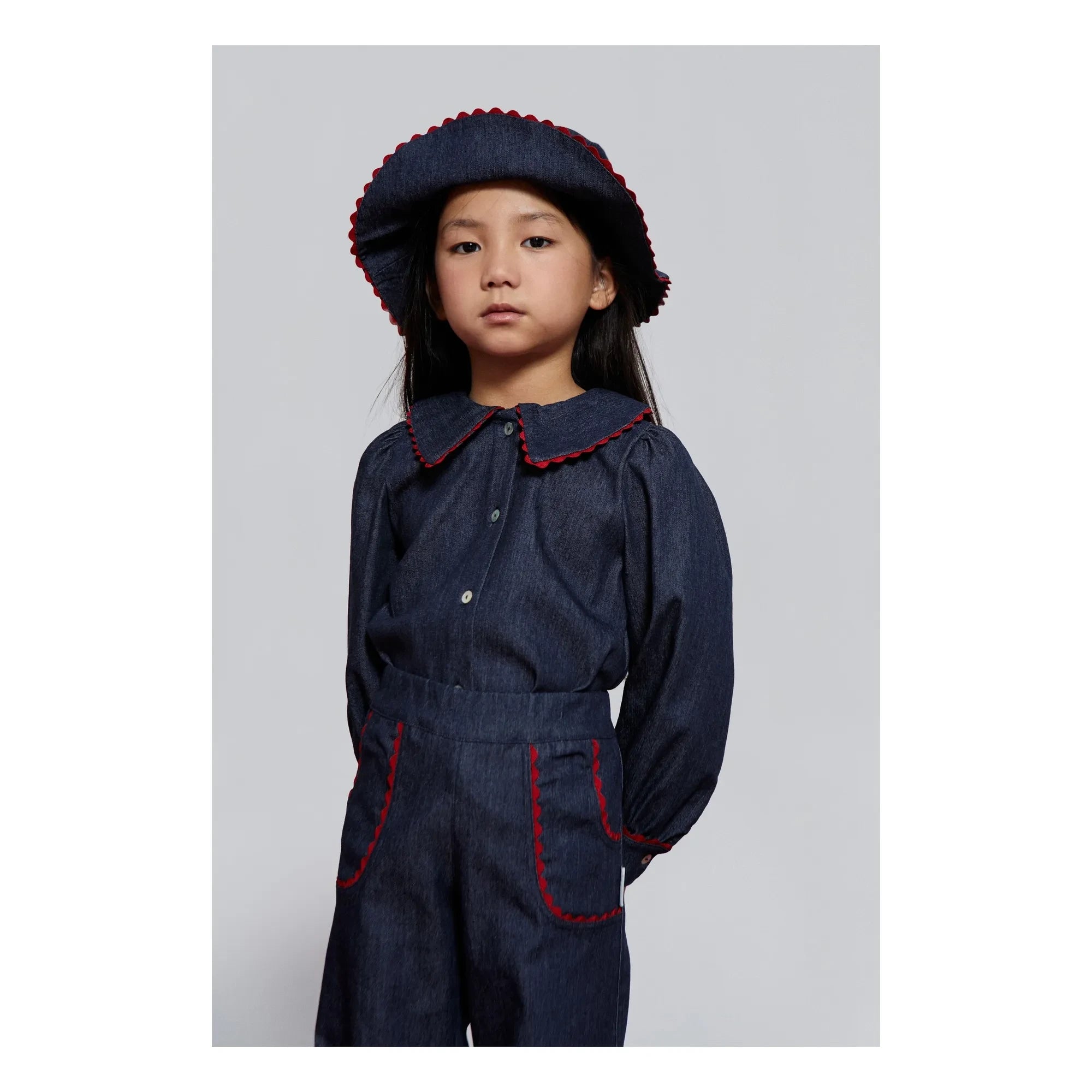Mipounet - Jean Claudine Kragen Cecilia Bluse | Dunkelblau