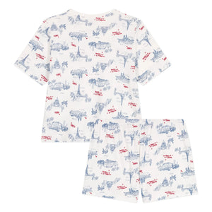 Petit Bateau – Schlafanzug-Shorts aus gerippter Bio-Baumwolle | Ecru