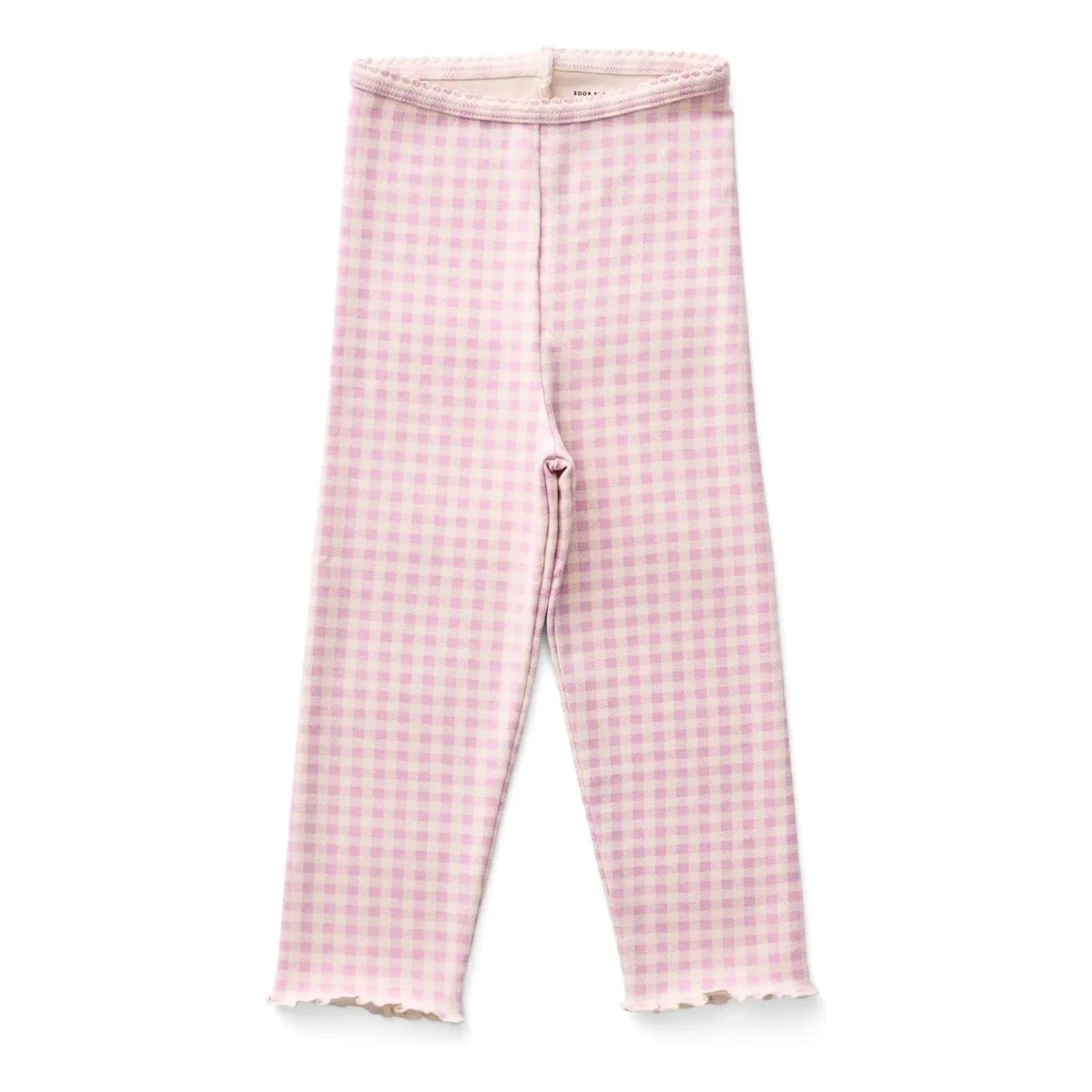 Soor Ploom – Capri-Leggings aus Bio-Baumwolle mit rosa Gingham-Muster