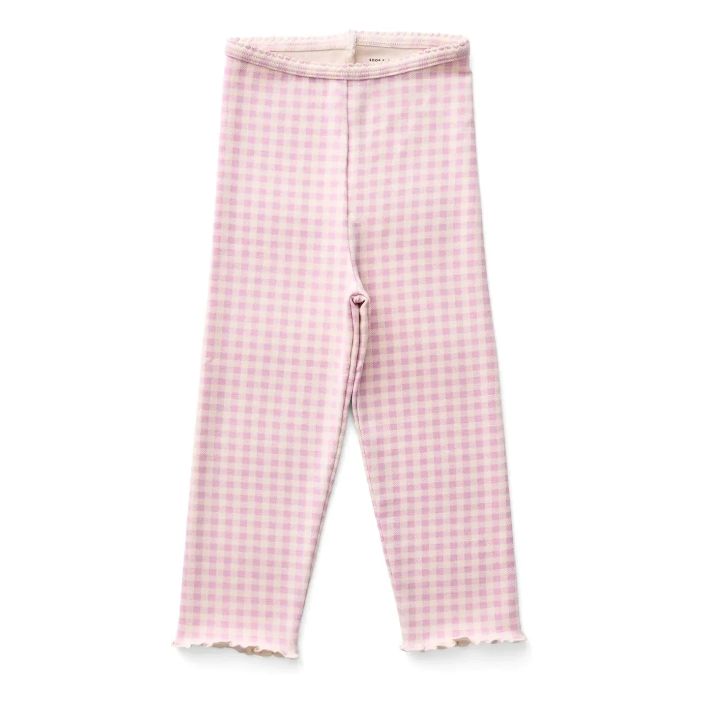 Soor Ploom – Capri-Leggings aus Bio-Baumwolle mit rosa Gingham-Muster