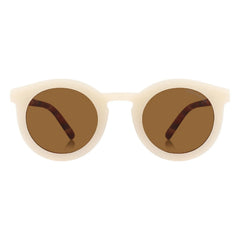 Grech & Co - Klassische Sonnenbrille mit polarisierten Bügeln, Pailletten, Bio-Fasern | Ecru