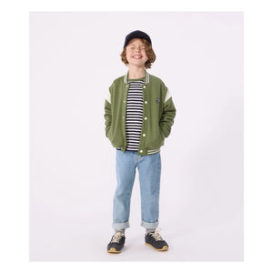 Petit Bateau - Teddy Molleton Oversized-Jacke | Oliv