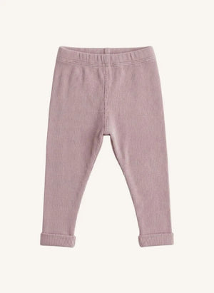 Studio Bohème - Rom Pom Gestreifte Bio-Baumwollleggings | Mauve