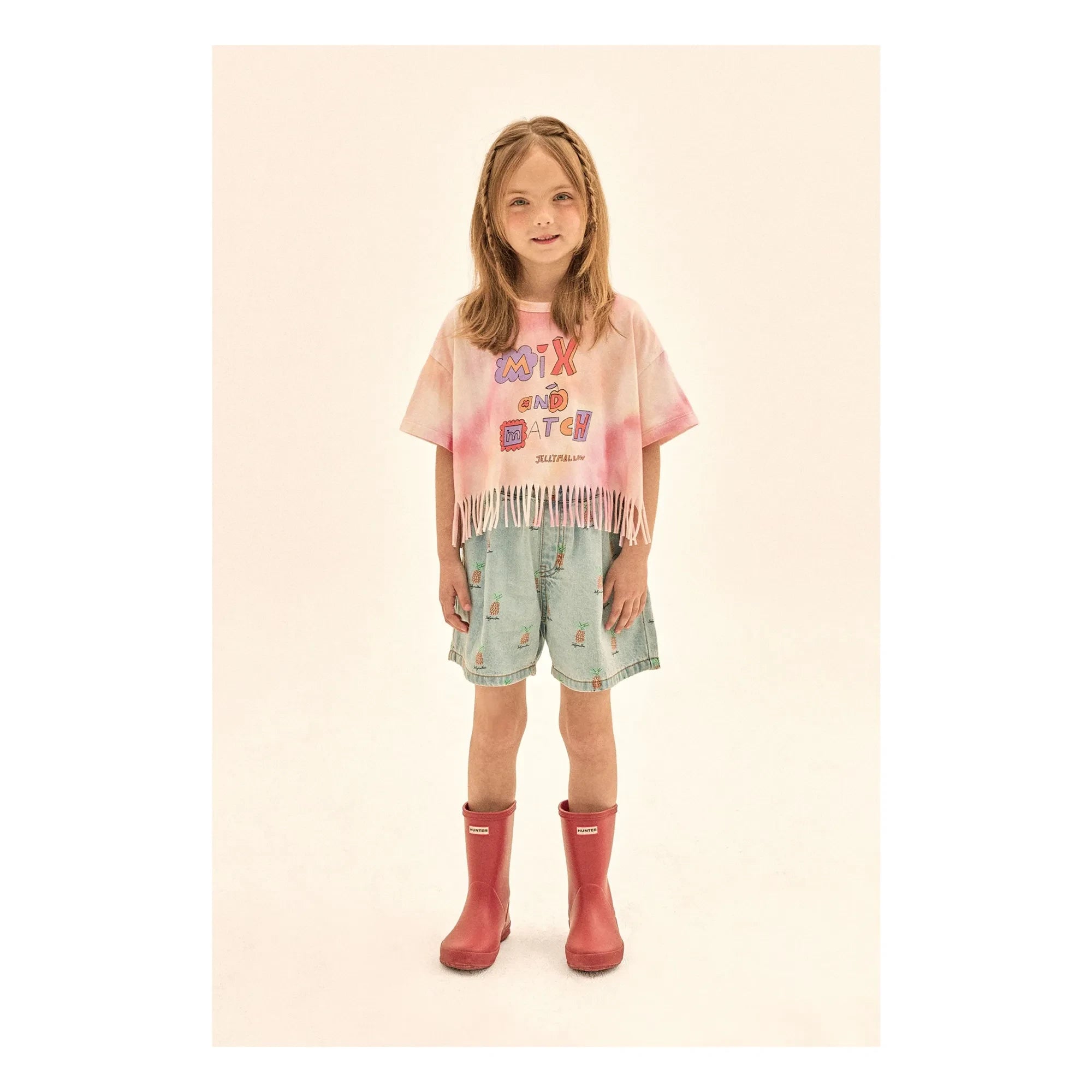 Jelly Mallow - Fransen Batik T-Shirt | Rosa