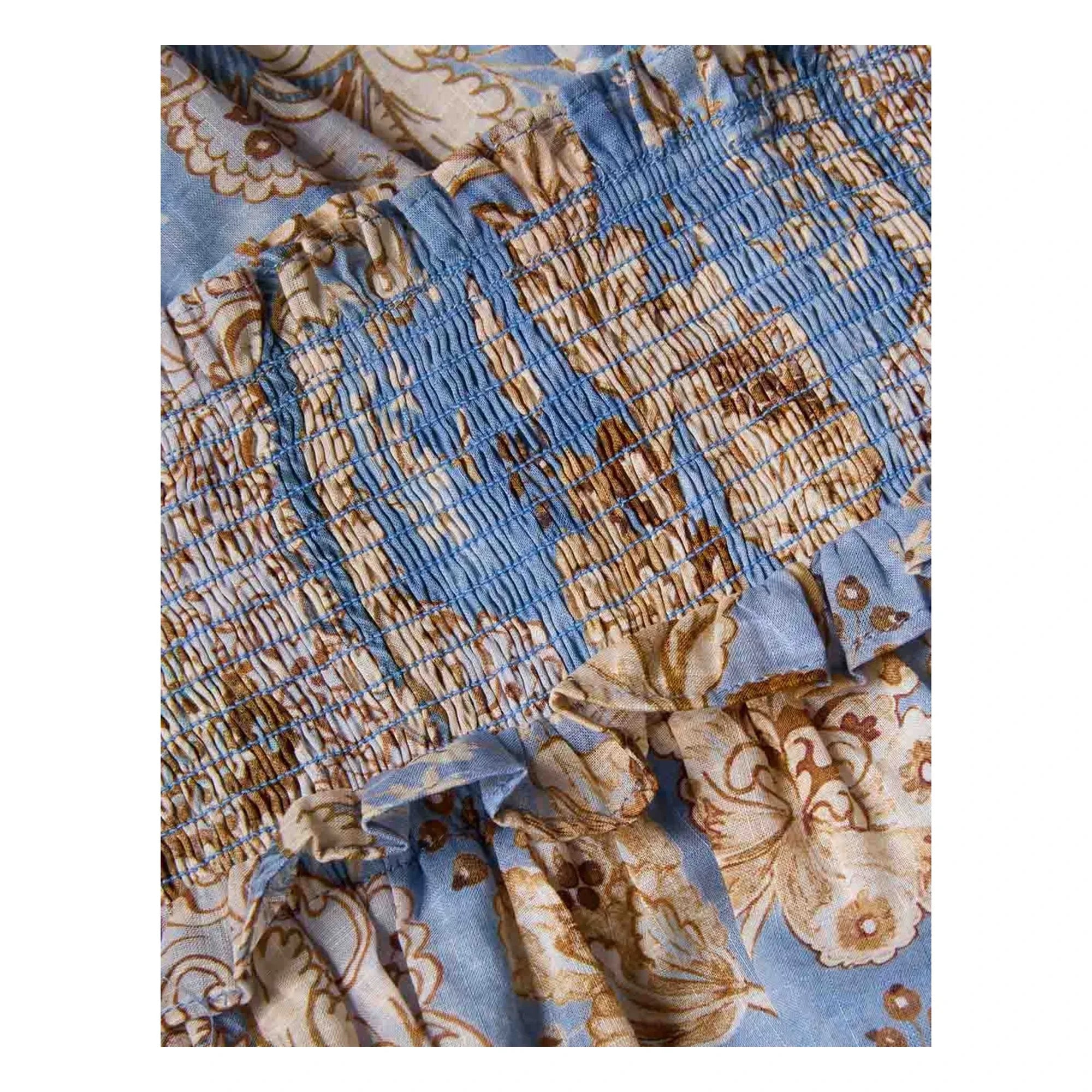 Zimmermann - Daylight Blumenkleid mit Rüschen | Hellblau