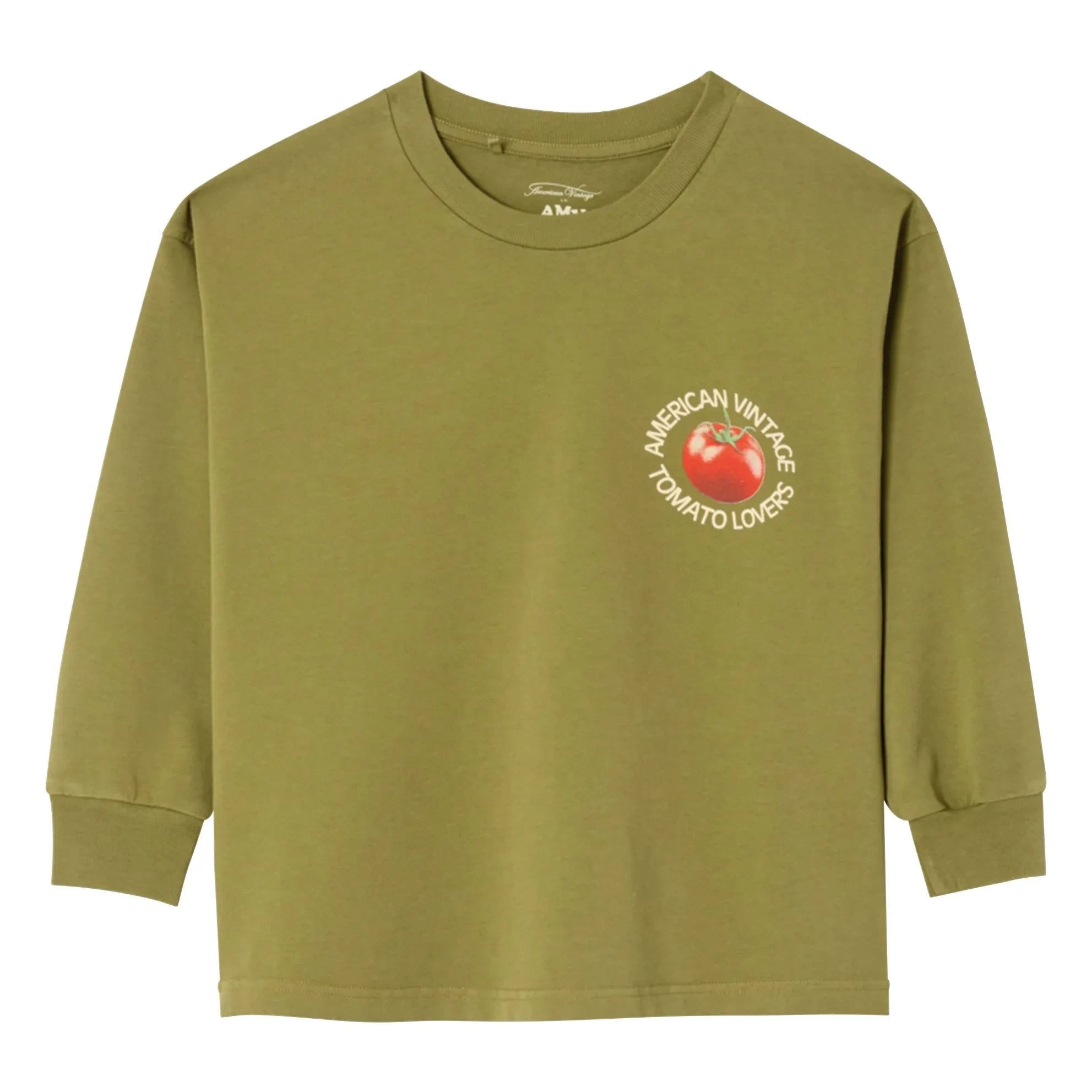 American Vintage - Langärmliges T-Shirt Fizvallay Tomato Lovers | Hellkhaki