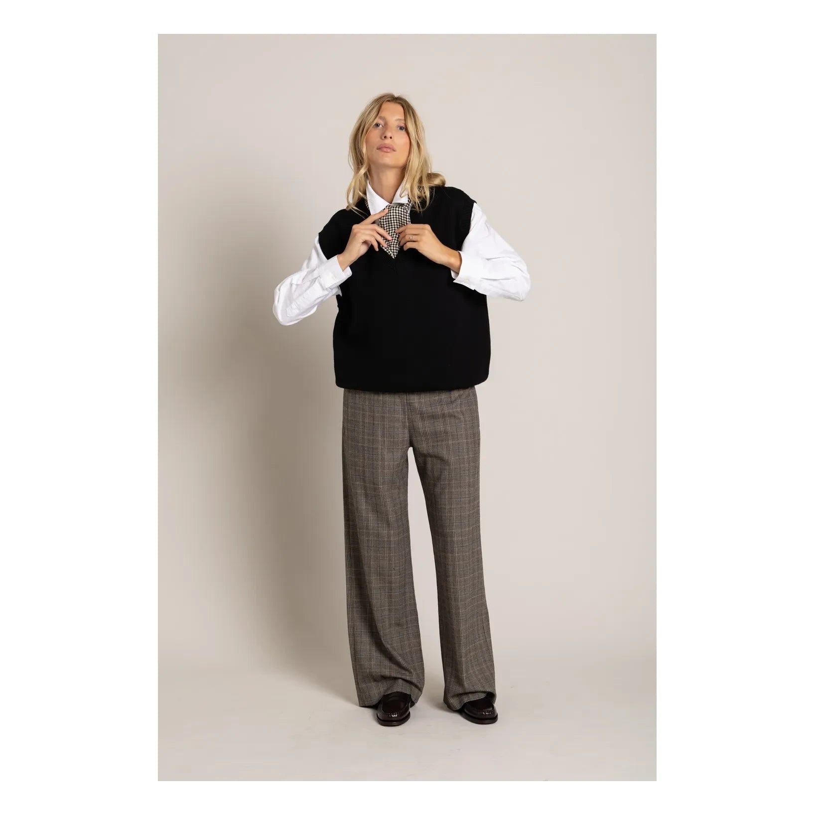 Smallable Woman - Quinn Prince of Wales Woll-Jogger | Braun