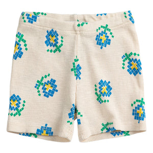 Bobo Choses - Gerippte Shorts aus Bio-Baumwolle mit Blumenmuster | Ecru