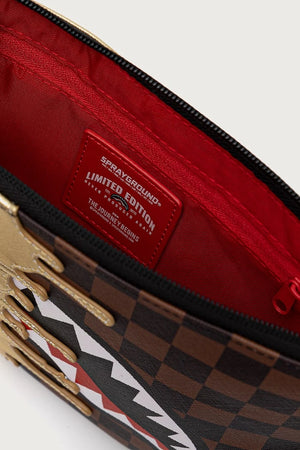 Sprayground - Braune Kunstleder Damen Umhängetasche mit Haien in Paris 910B9344NSZ