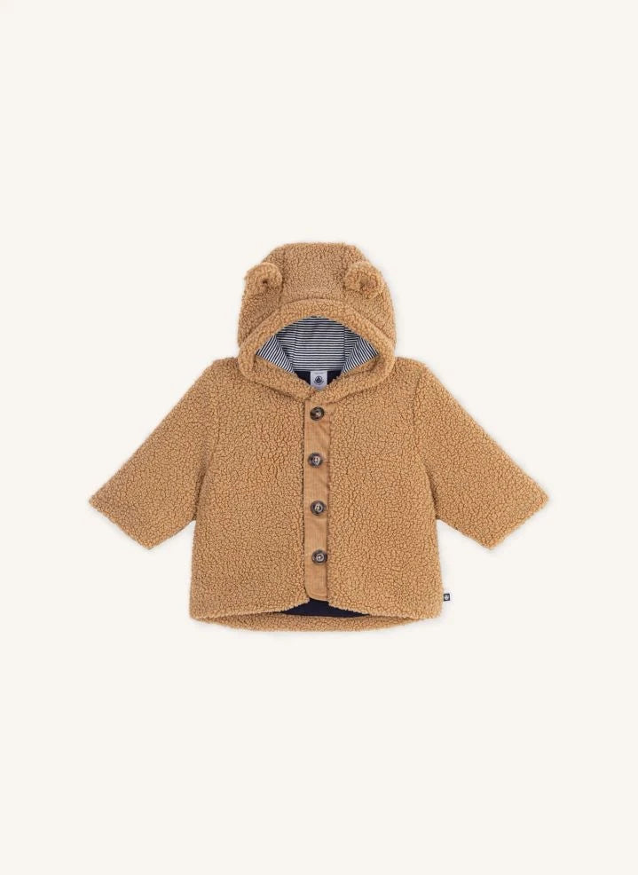 Petit Bateau - Sherpa-Mantel mit Ohren | Beige