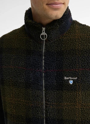 Barbour - Karierter Reißverschluss-Fleecejacke | Oliv