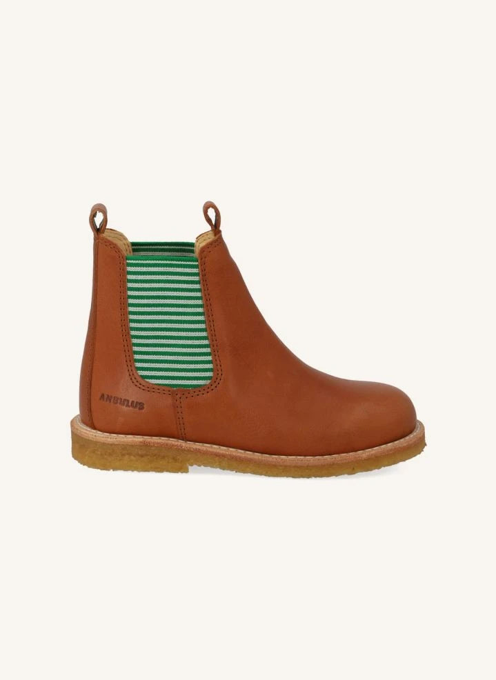 Angulus - Gestreifte Chelsea-Stiefel | Karamell