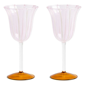 &Klevering - Weingläser für zu Hause - 2er Set | Pink