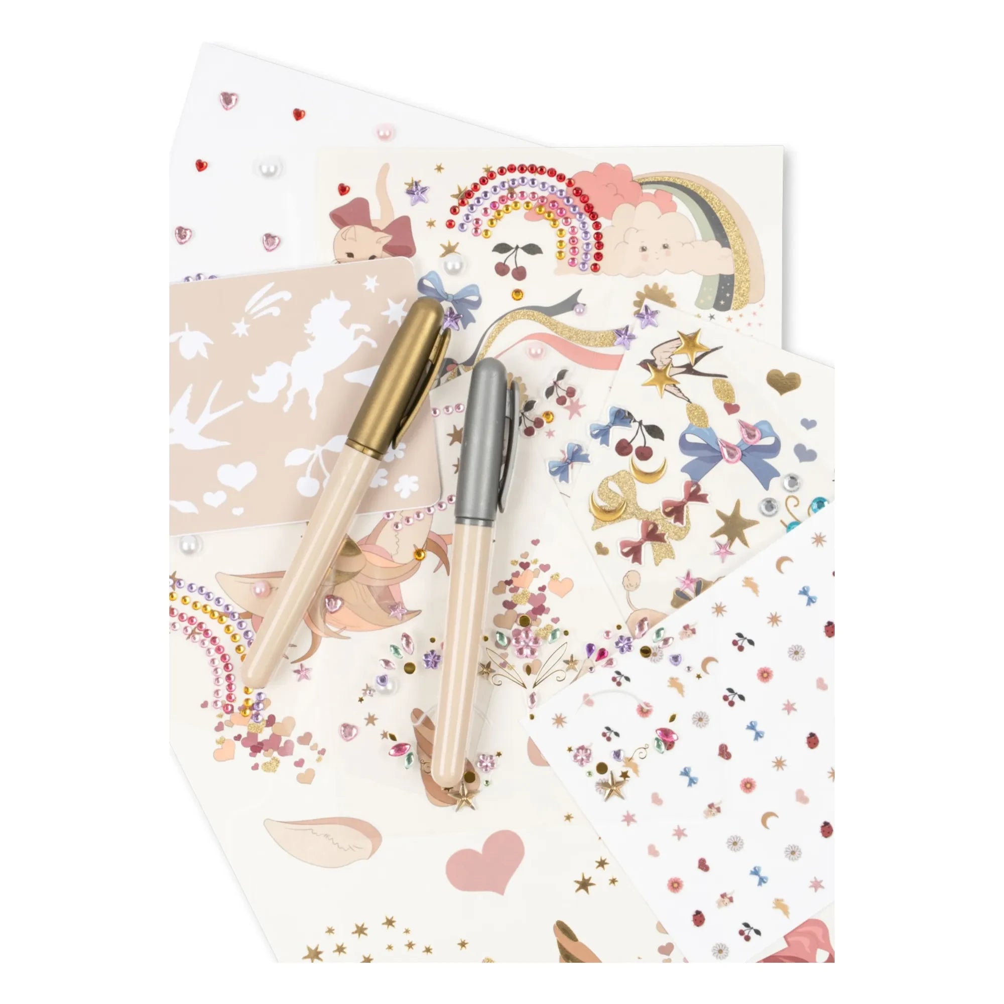 Konges Sløjd - Set aus temporären Tattoos und Gesichts-Schmuck | Rosa