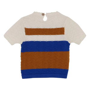 birinit - Transparenter Mesh-Pullover mit Farbblock | Caramel