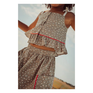 THE LiTTLE POETS - Rosalia Nature Bio-Baumwoll-Crop-Top | Khaki Braun