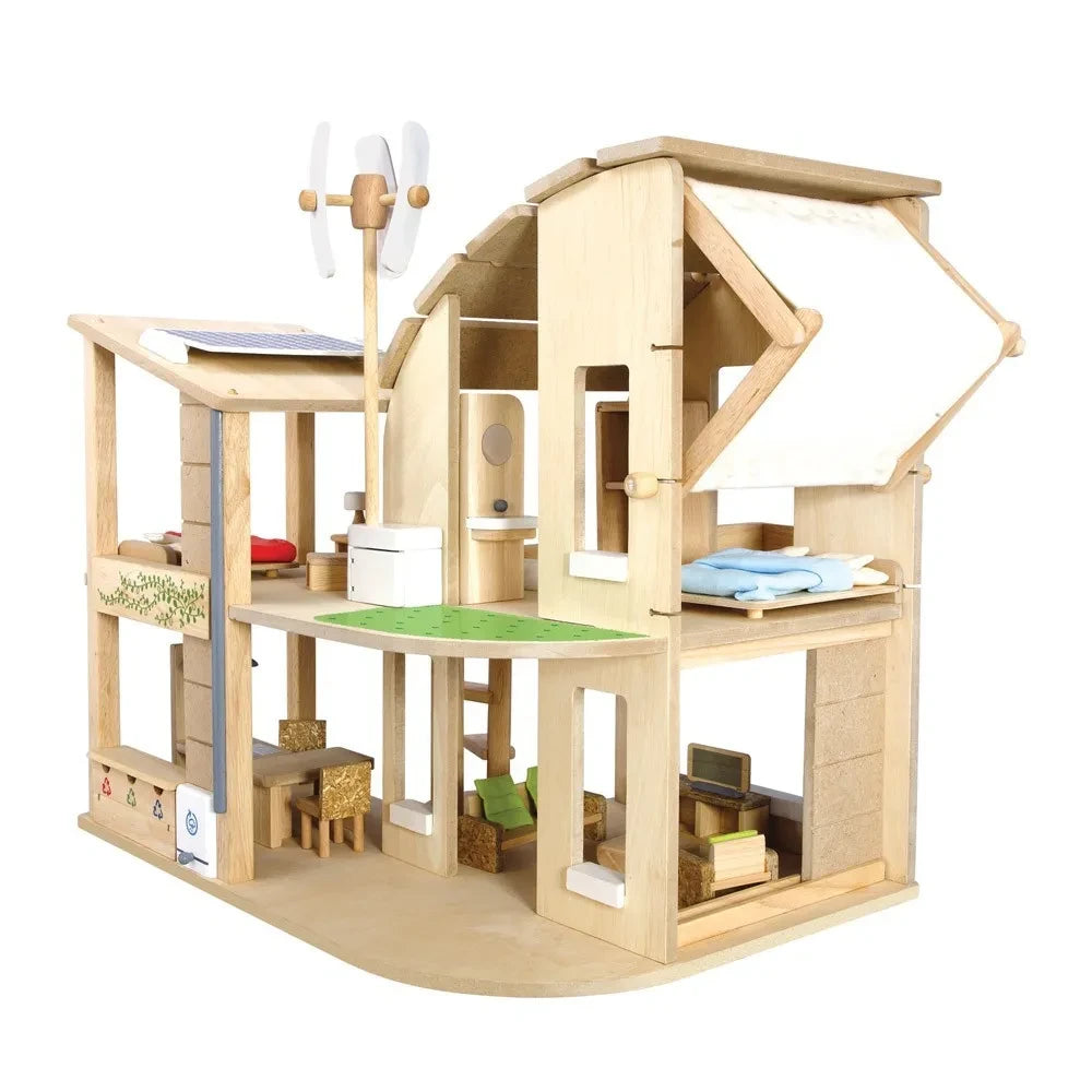 Plan Toys - Umweltfreundliches Puppenhaus mit Möbeln
