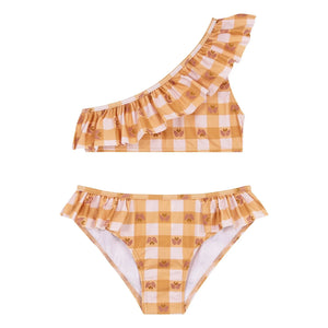 birinit - Peñalba 2-teiliges kariertes Jersey-Set | Ocker