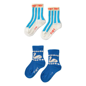 Tinycottons - Strumpfset mit 2 Schwanenpaaren | Blau