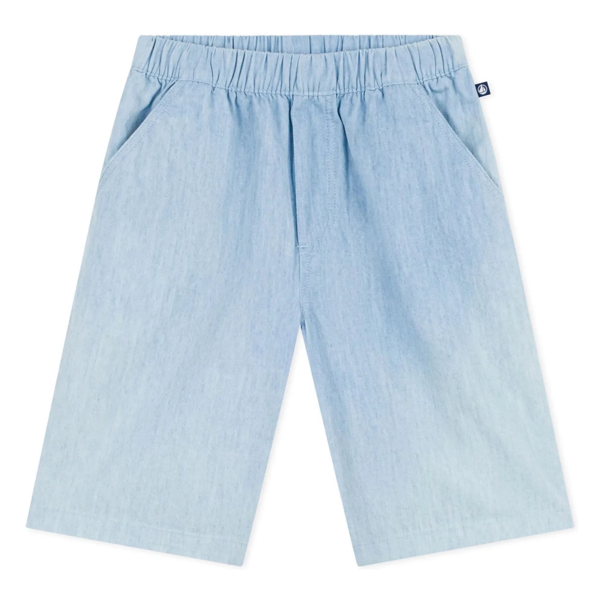 Petit Bateau - Hellblaue Denim Chambray Bio-Baumwollshorts