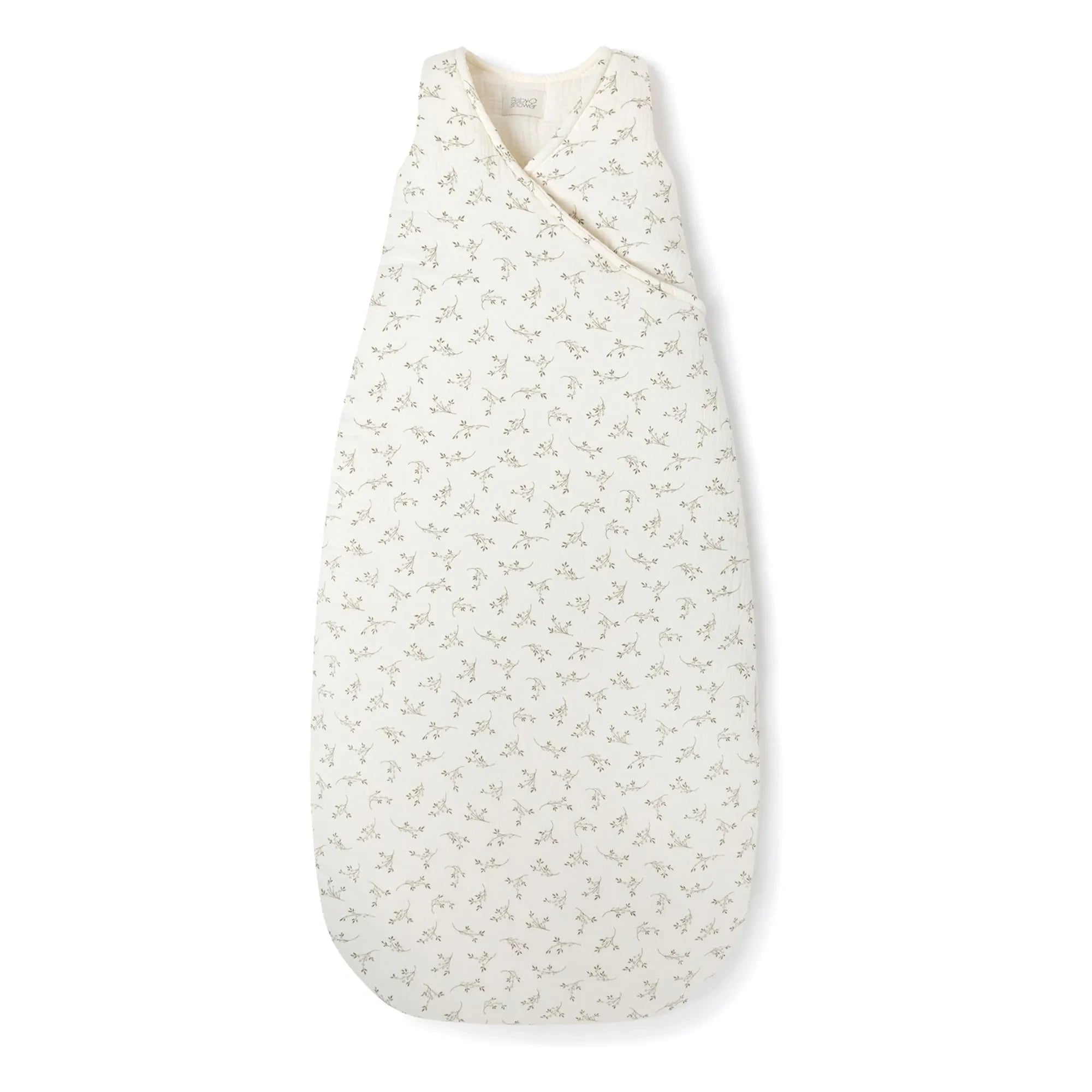 Babyshower - Oliven-Musselin-Schlafsack aus Bio-Baumwolle | Ecru