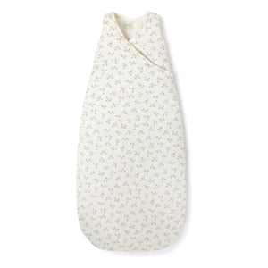 Babyshower - Oliven-Musselin-Schlafsack aus Bio-Baumwolle | Ecru