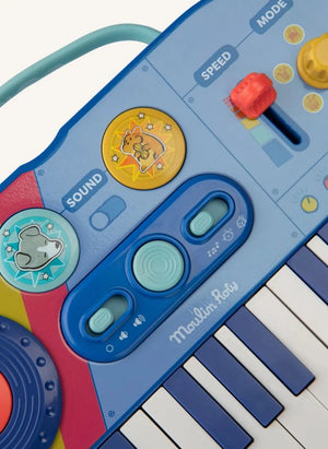 Moulin Roty - Synthesizer Klavier - Puce & Pilou | Blau