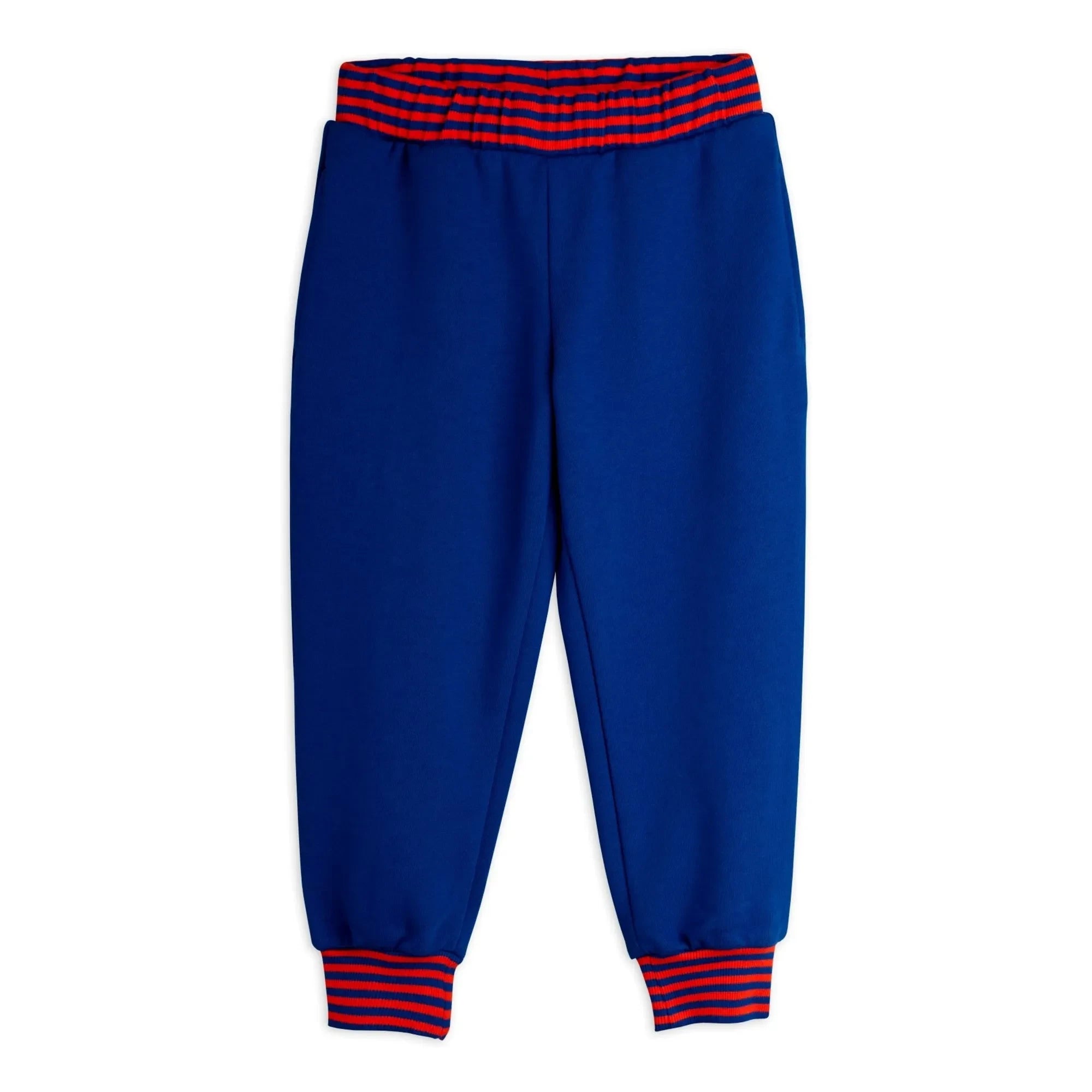 Mini Rodini - Gestreifte Bio-Baumwoll-Jogger | Königsblau