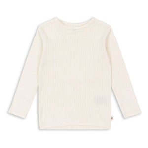 Konges Sløjd - Minnie Pointelle T-Shirt aus Bio-Baumwolle | Ecru