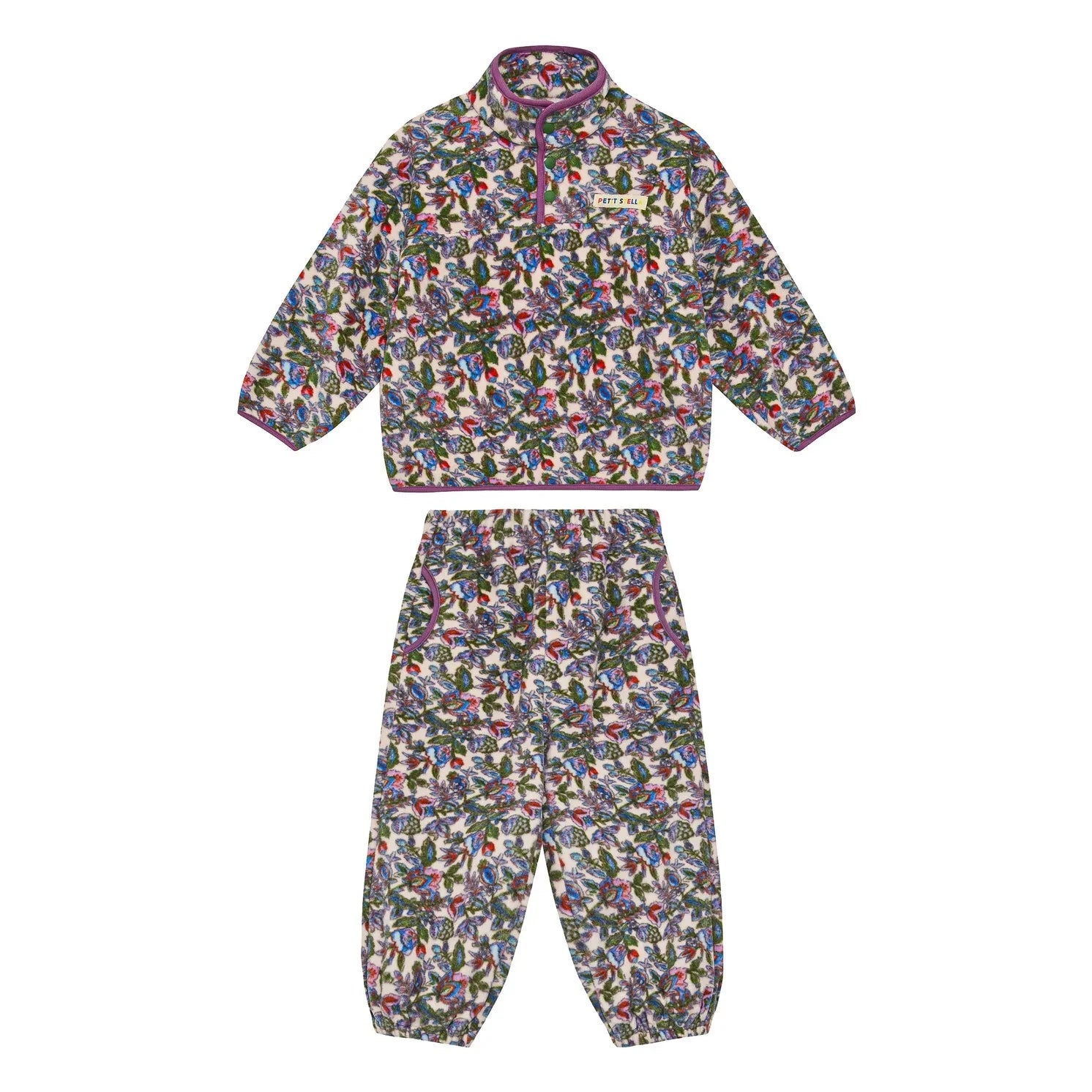 Petit Stella - Fleece-Set mit Blumenmuster | Lila