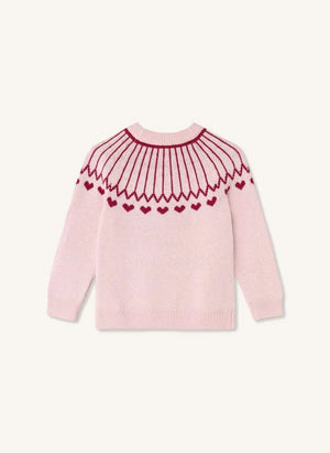 Fliink - Nova Hearts Organischer Baumwollpullover | Rosa