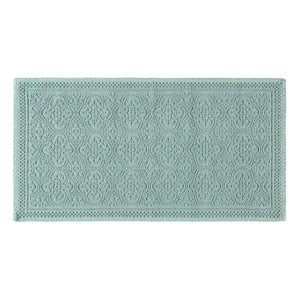 Haomy - Geprägter Baumwoll-Badematte 55x110cm | Wassergrün